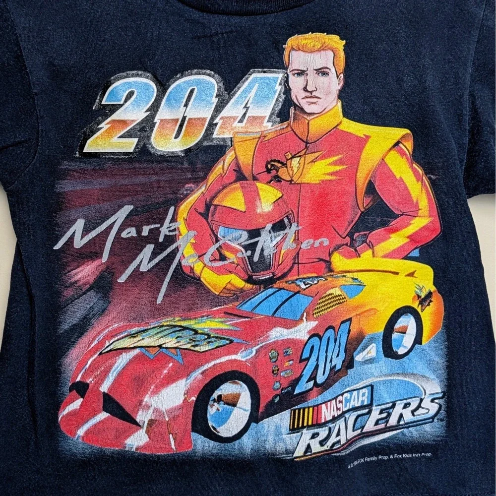 Vintage Nascar Racers Mark McCutchen Charger 1999 Fox‎ Cartoon Shirt Youth 5-6